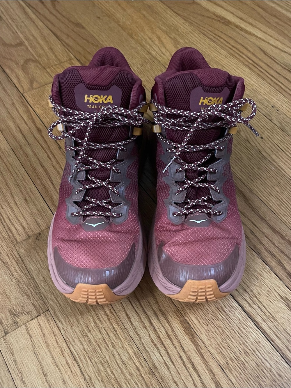 Hoka Women's Trail Code Hiking Boots in Burgundy Size 9.5